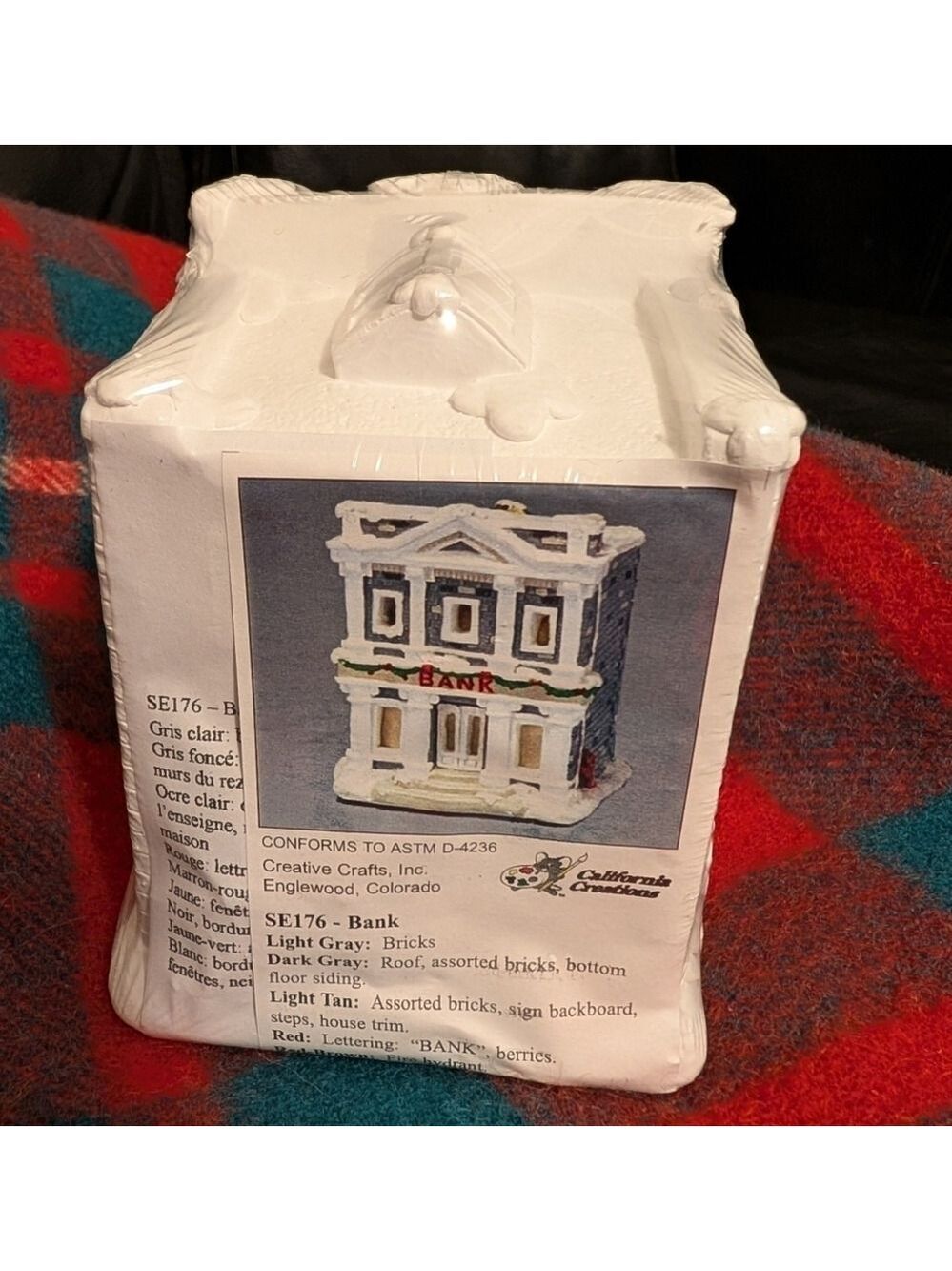 California Creations BANK SE176 Ready To Paint Christmas Holiday Village Plaster